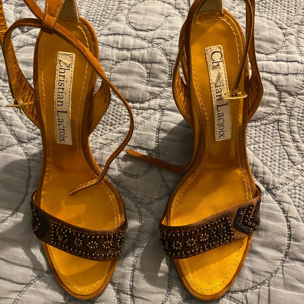 Stunning Christian Lacroix beaded wedges